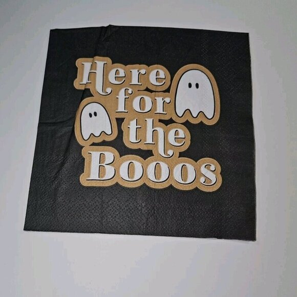 NEW 8 Packages Halloween Napkins (8/pack) Here for the Booos Ghost Boos Booze - Picture 5 of 6